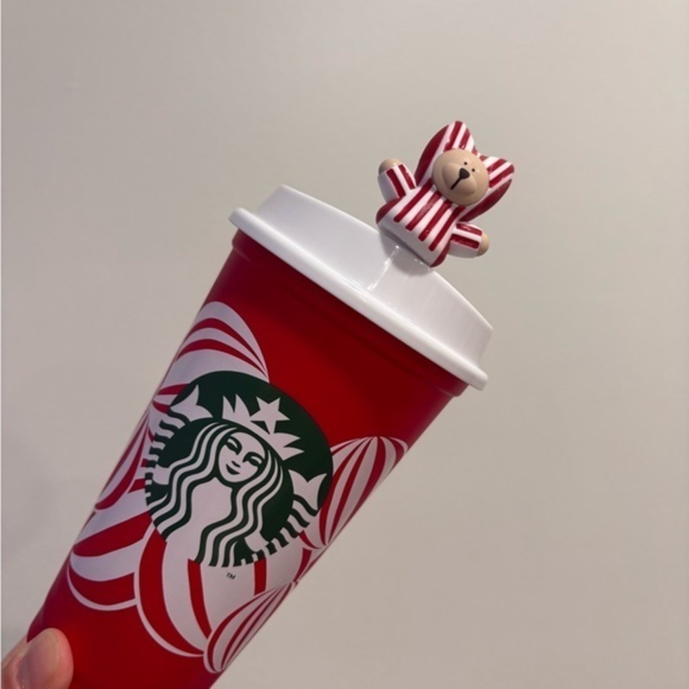 New Starbucks 2024 Christmas Holiday Mug with Bear Stopper from Japan